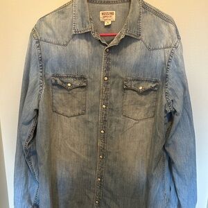 Mossimo Supply Company blue denim shirt men’s XL long sleeves